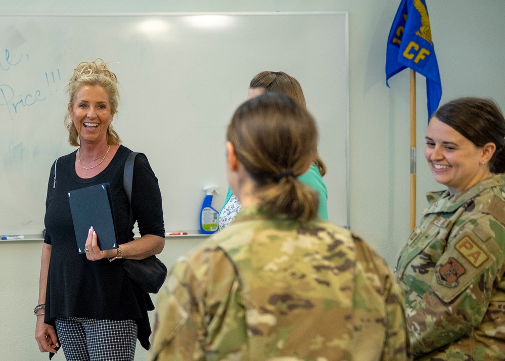 Annie Price Assumes Honarary Command of 124th Communications Squadron
