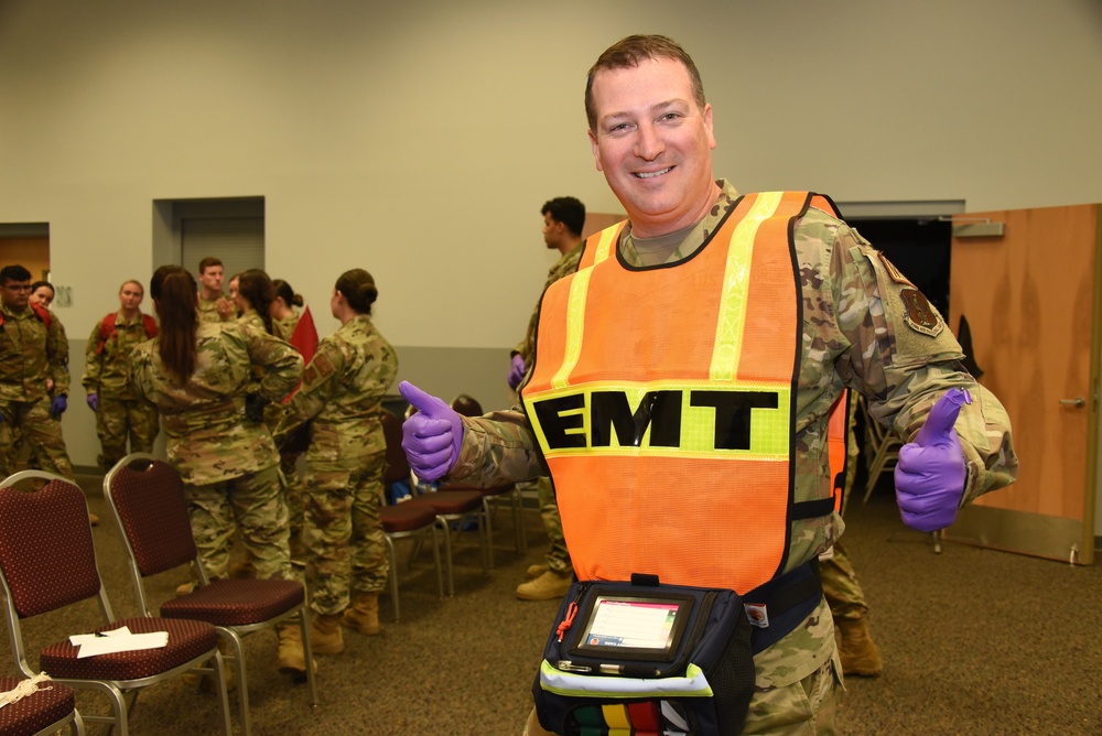 Triage officer before a mass casualty exercise