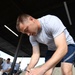 Airmen prepare sand bags for hurricane season