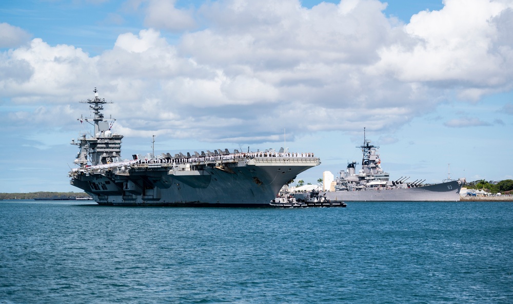USS Abraham Lincoln arrives at Pearl Harbor for RIMPAC 2022