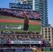 Commanding General of MCRD San Diego Throws the First Pitch at Padres Game