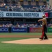 Commanding General of MCRD San Diego Throws the First Pitch at Padres Game