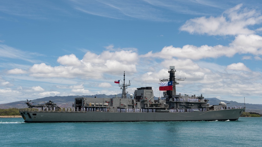 CNS Almirante Lynch arrives at Pearl Harbor for RIMPAC 2022
