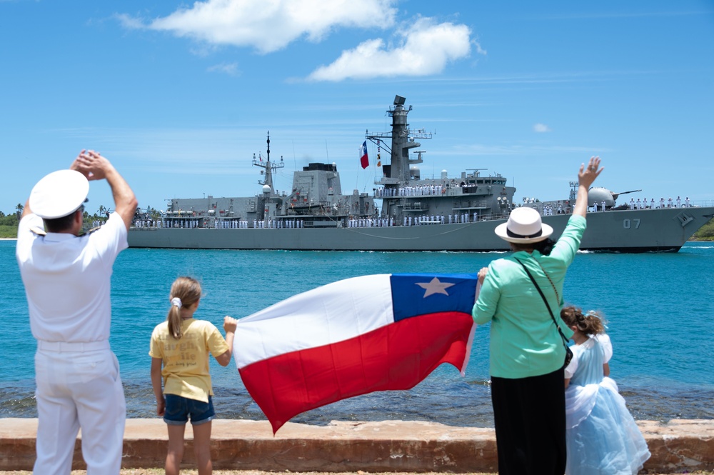 CNS Almirante Lynch arrives at Pearl Harbor for RIMPAC 2022