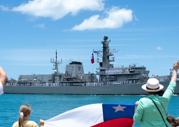 CNS Almirante Lynch arrives at Pearl Harbor for RIMPAC 2022