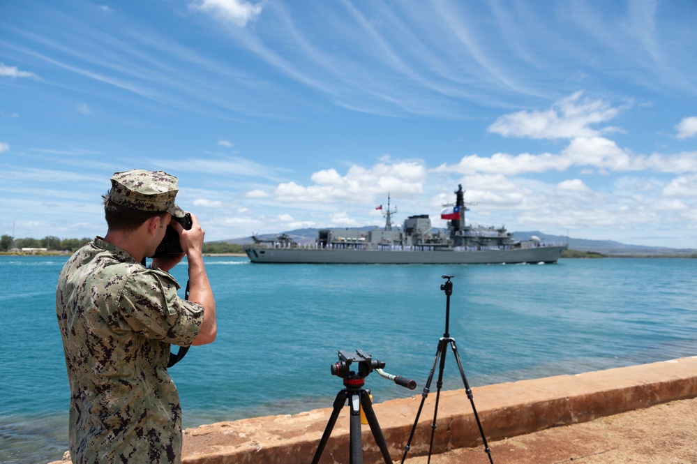 CNS Almirante Lynch arrives at Pearl Harbor for RIMPAC 2022