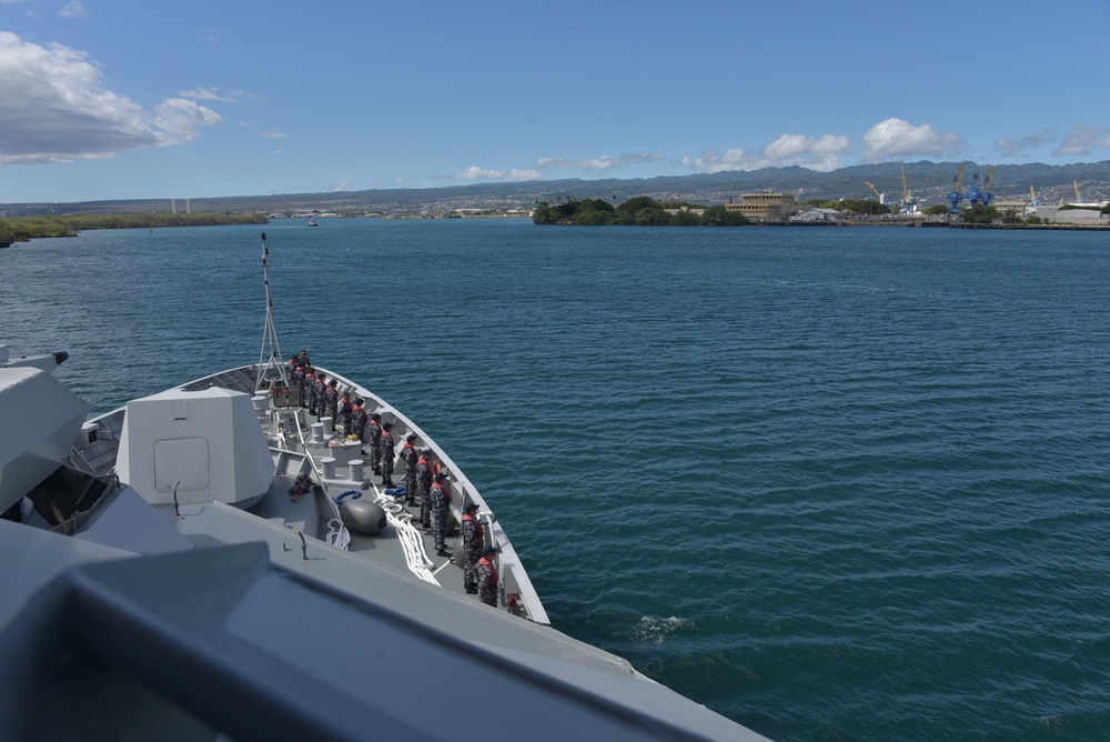 Indonesian Frigate KRI I Gusti Ngurah Rai (332) arrives at Pearl Harbor RIMPAC 2022