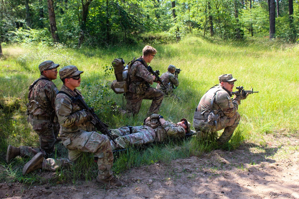 Spur Candidates Conduct Medical Lane During Spur Ride