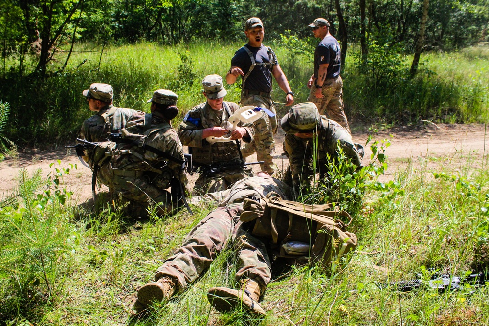 Spur Candidates Conduct Medical Lane During Spur Ride