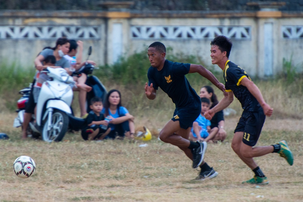 U.S. Navy Sailors and Partners Participate in a Host Nation Outreach Event at the Tuy An Sport Center