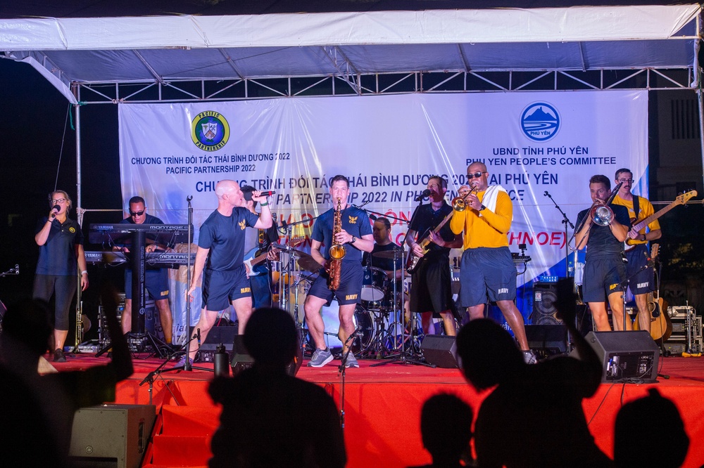U.S. Navy Sailors and Partners Perform at a Host Nation Outreach Event at the Tuy An Sport Center