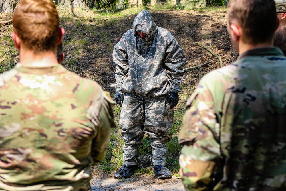 Spur Candidates Conduct CBRN Lane During the Spur Ride