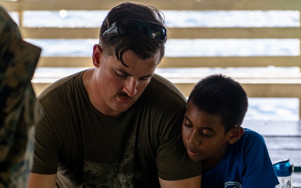 U.S. Marines with Task Force Koa Moana 22 help with O.N.E. LEEP Summer Program