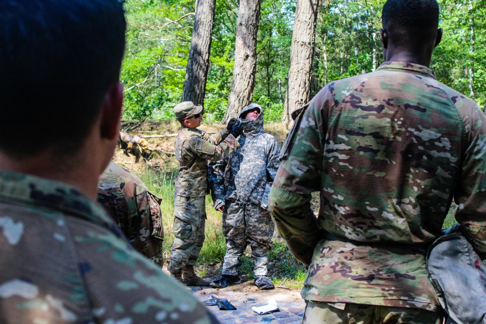 Spur Candidates Conduct CBRN Lane During the Spur Ride