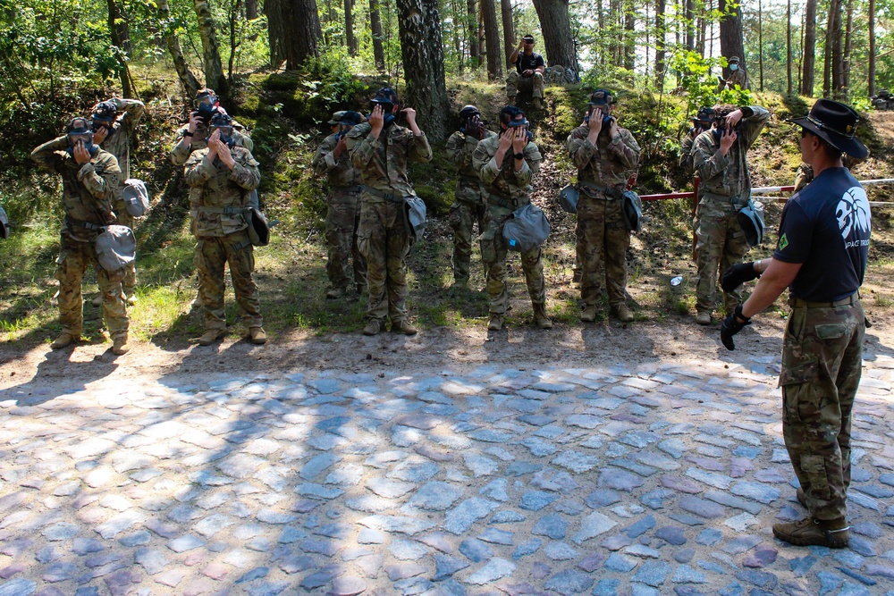 Spur Candidates Conduct CBRN Lane During the Spur Ride