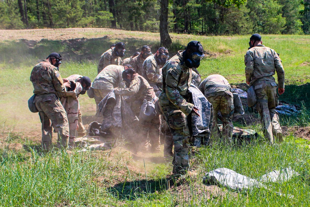 Spur Candidates Conduct CBRN Lane During the Spur Ride