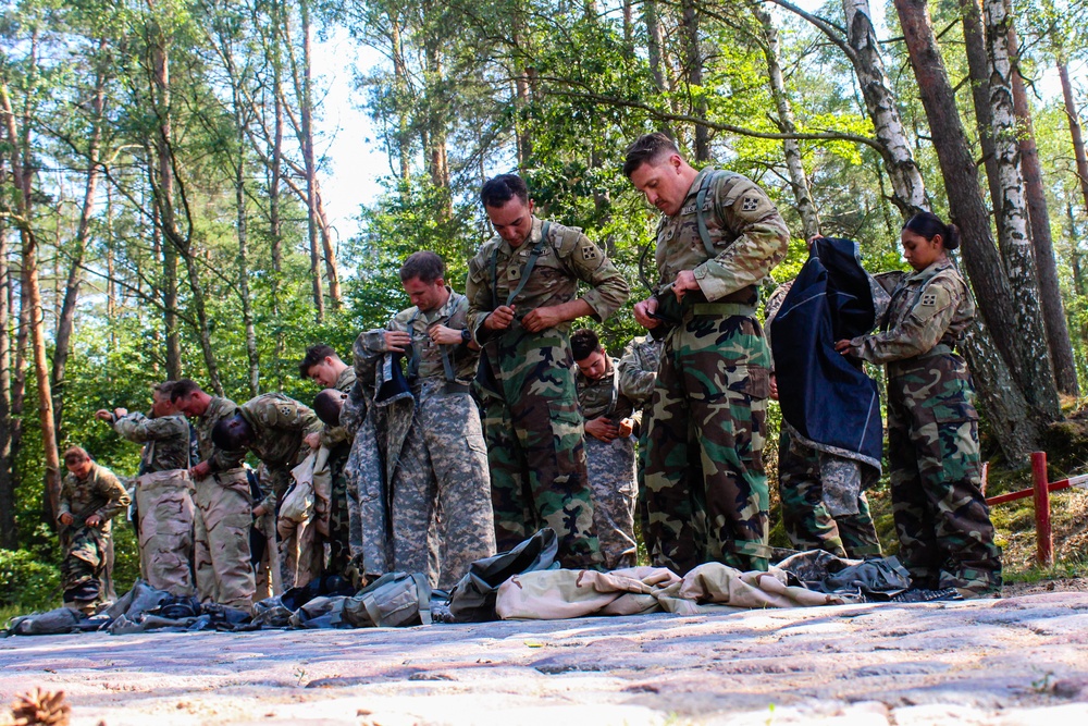 Spur Candidates Conduct CBRN Lane During the Spur Ride