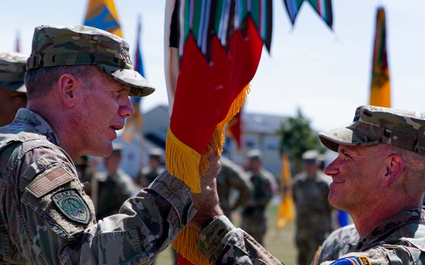 Handing over the colors