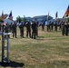 Addressing the troops at the Change of Command