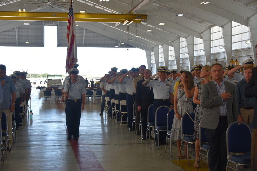 Color Guard presents the colors at Air Station Clearwater change of command ceremony