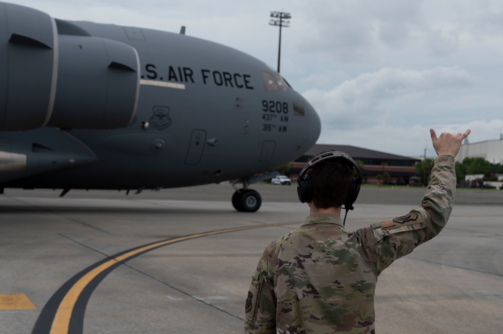 15th Airlift Squadron Executes Night Airdrop Mission