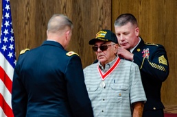 Engineer Regiment awards Silver Star recipient Silver de Fleury medal