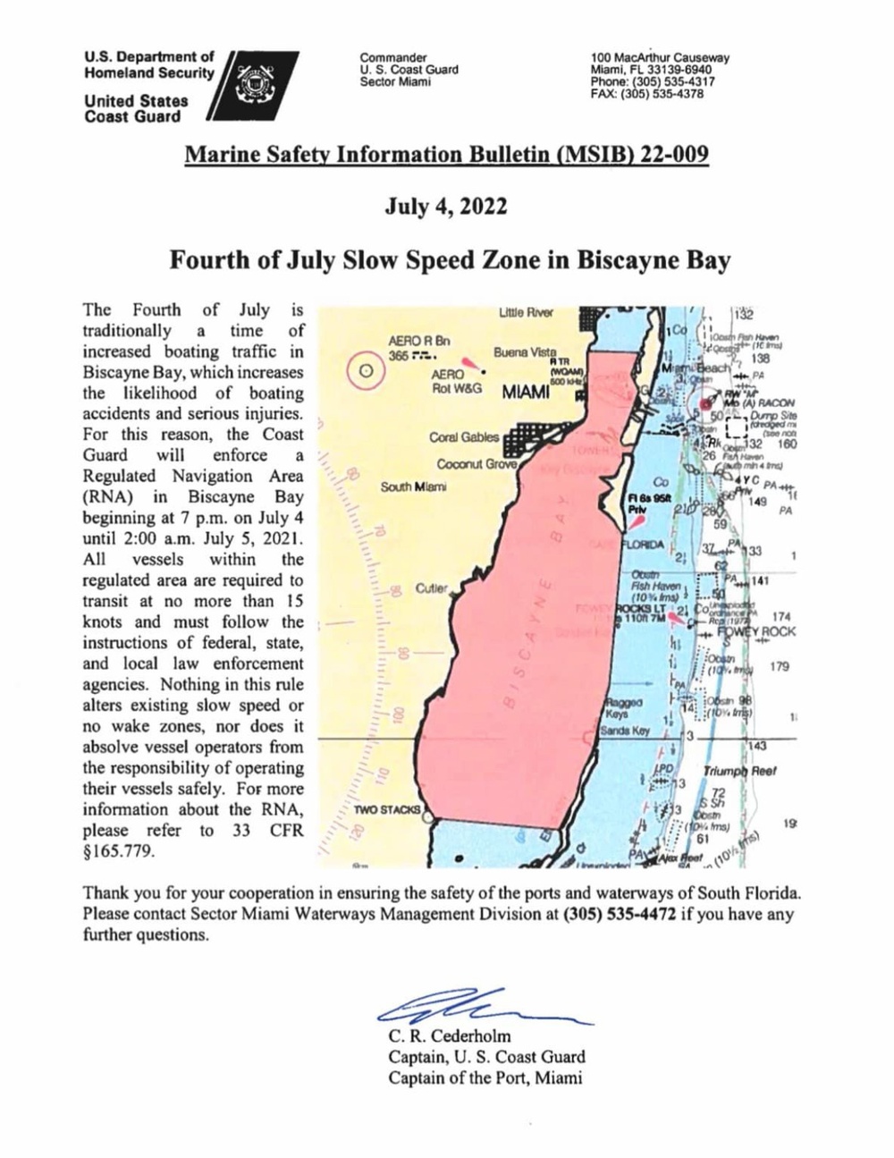 Marine Safety Information Bulletin for July Fourth