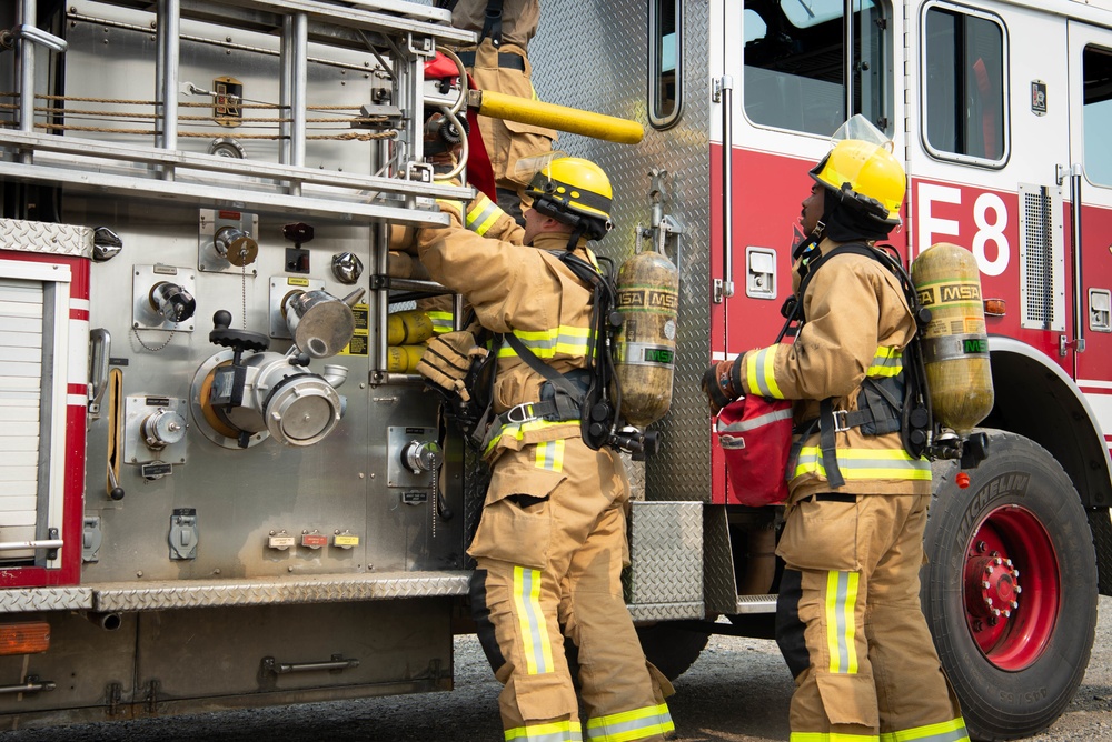 354th CES Firefighters participate in training exercise