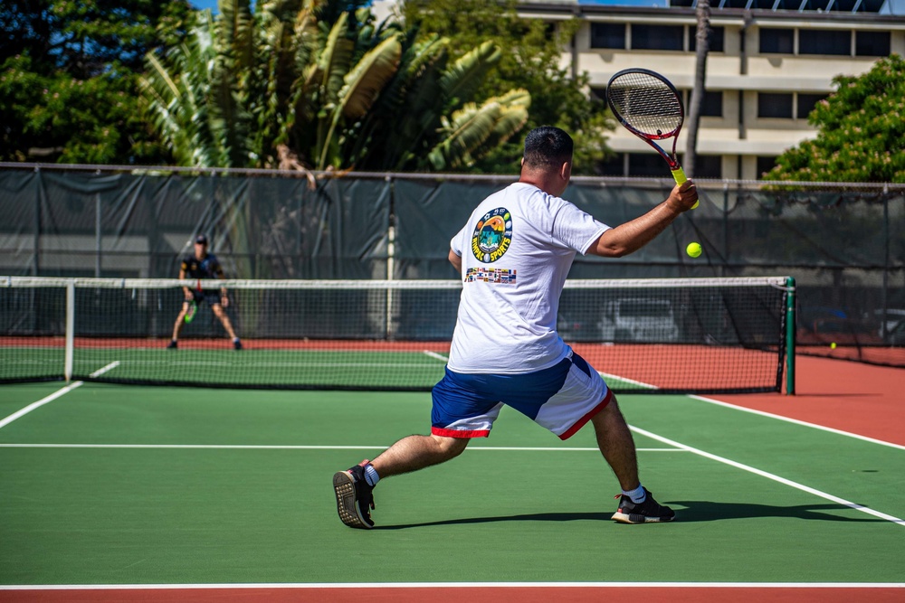 Sailors compete in RIMPAC 2022 tennis match