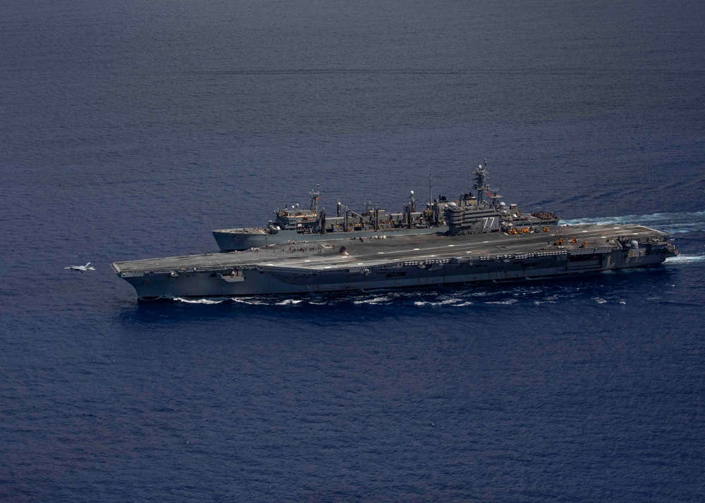 USS George H.W. Bush (CVN 77) Flight Operations During Underway Replenishment