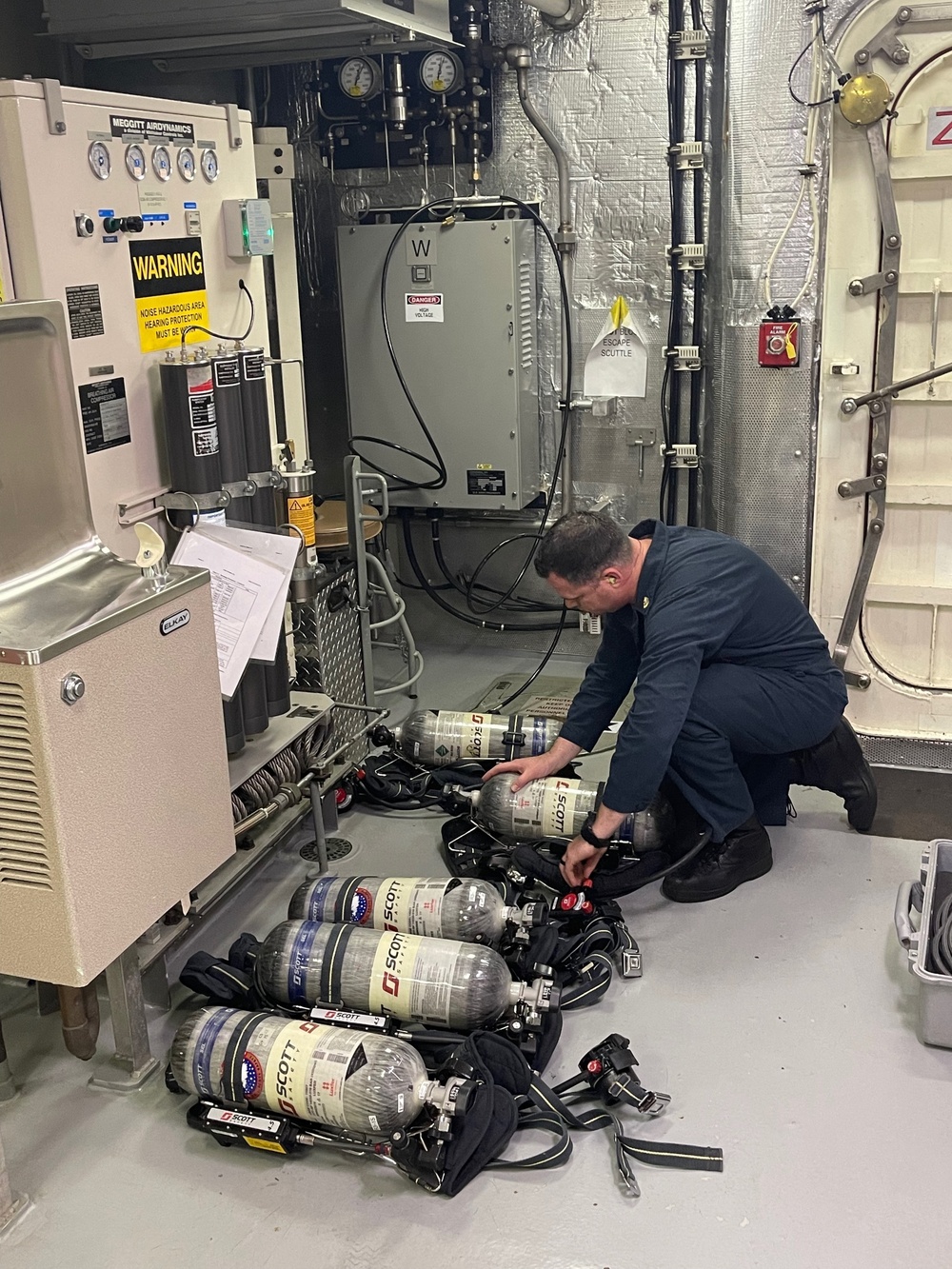 USS Billings Sailors Perform Duties While At Sea