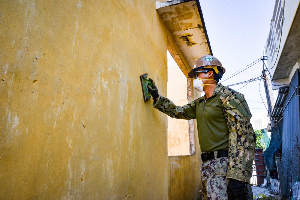 Amphibious Construction Battalion One (ACB 1) Renovates School in Vietnam During PP22