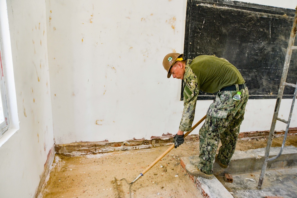 Amphibious Construction Battalion One (ACB 1) Renovates School in Vietnam During Pacific Partnership 2022