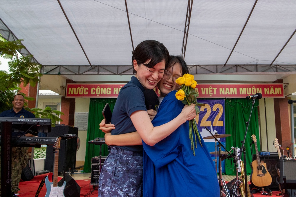 Pacific Partnership 2022 participates in a host nation outreach event at Luong Van Chanh High School