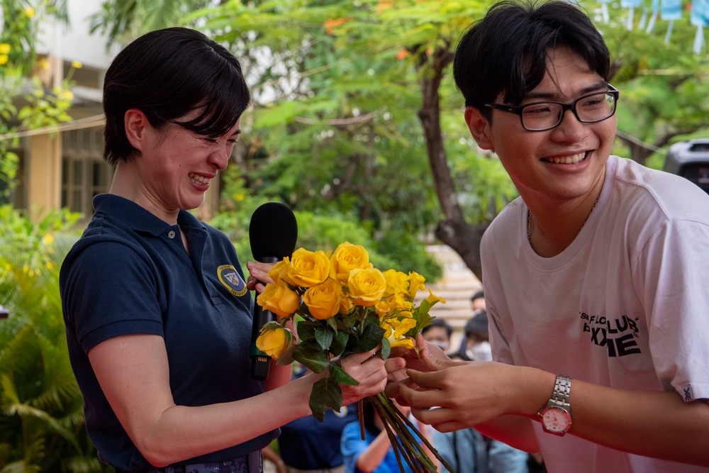 Pacific Partnership 2022 participates in a host nation outreach event at Luong Van Chanh High School