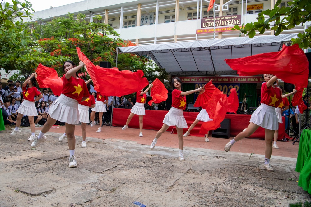 Pacific Partnership 2022 participates in a host nation outreach event at Luong Van Chanh High School