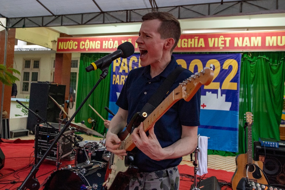 Members U.S. Pacific Fleet Band and Royal Australian Navy Band  band Perform at High School in Vietnam During PP22
