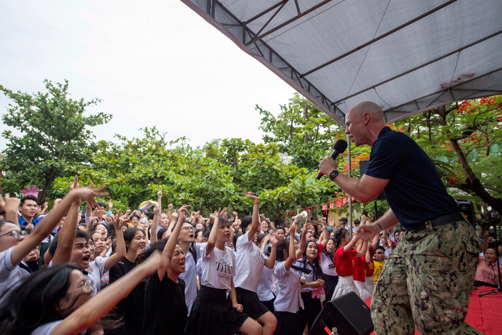 U.S. Pacific Fleet Band Performs at Pacific Partnership 2022  host nation outreach event at High School in Vietnam