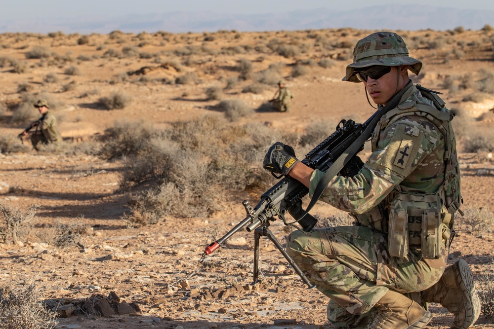 3rd Battalion, 126th Infantry Regiment practices combat lifesaver and prisoner of war tactics during African Lion 22 in Tunisia