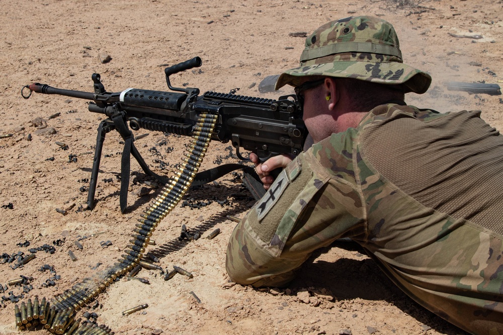 3rd Battalion, 126th Infantry Regiment practices combat lifesaver and prisoner of war tactics during African Lion 22 in Tunisia