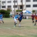 USS Chafee and CNS Almirante Sailors compete in a RIMPAC 2022 soccer match