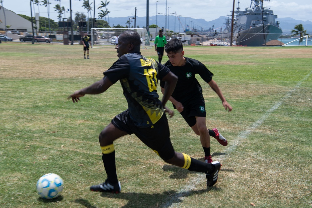USS Abraham Lincoln and USS Fitzgerald Sailors Face Off in a Soccer Match