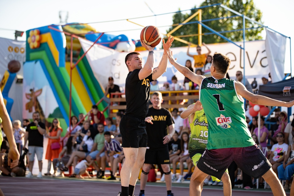101st Airborne Division Community Basketball Game in Romania