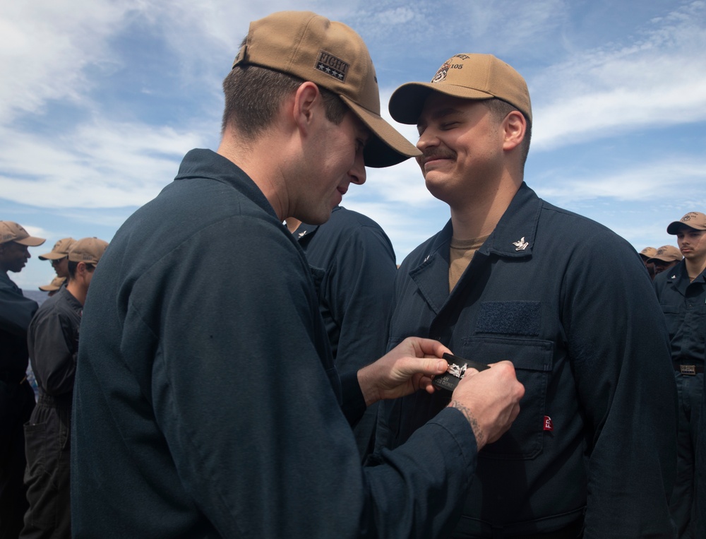 Sailors Aboard USS Dewey (DDG 105) Conduct Awards Quarters