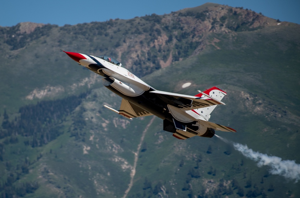U.S. Air Force Thunderbirds perform at Hill AFB Air Show