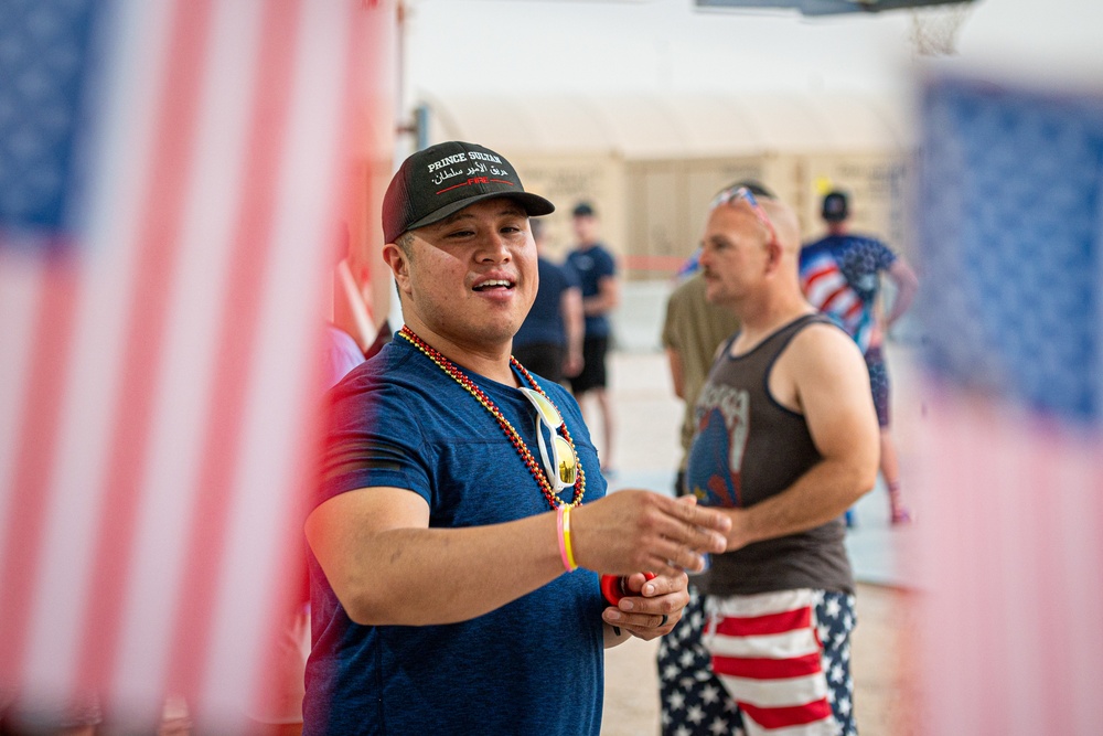 Deployed service members kick back to celebrate our Independence