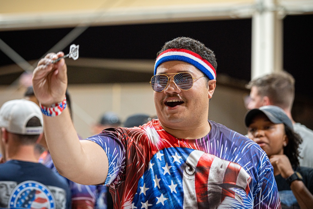 Deployed service members kick back to celebrate our Independence