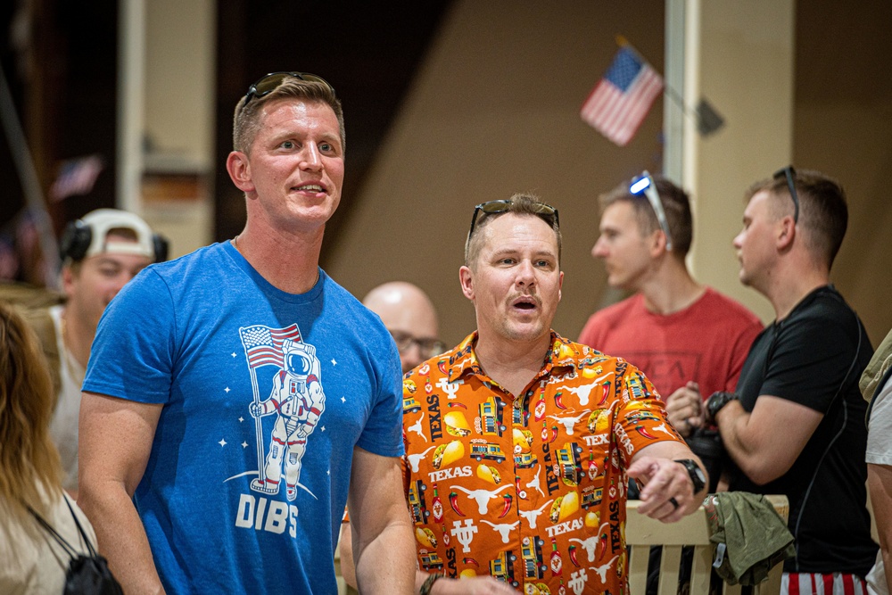 Deployed service members kick back to celebrate our Independence