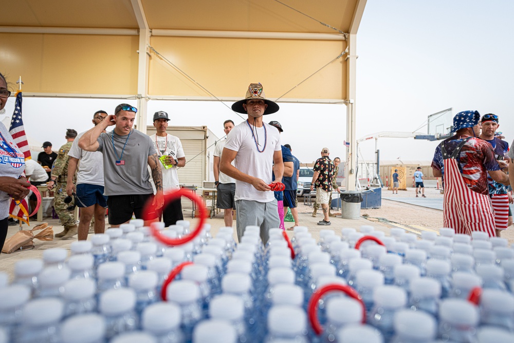 Deployed service members kick back to celebrate our Independence