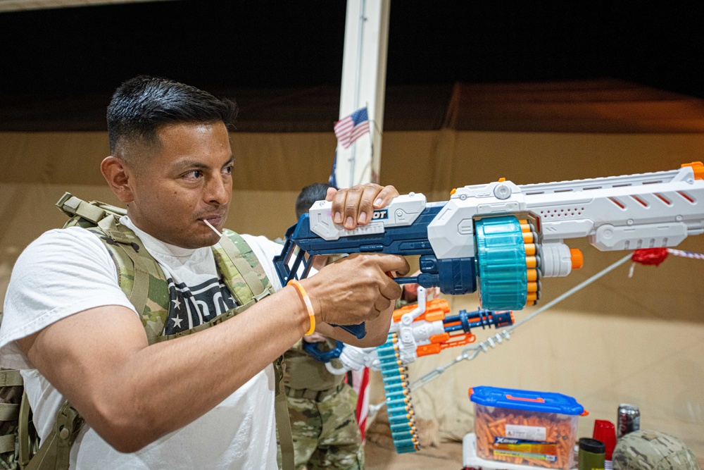 Deployed service members kick back to celebrate our Independence